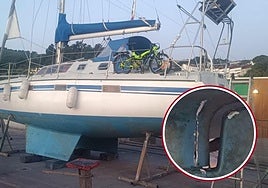 Velero francés que sufrió este lunes un ataque perpretado por orcas.