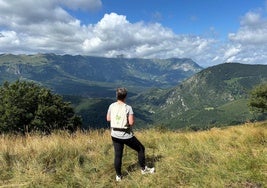 El verde inunda el valle de Araitz sobre el que permanecen los montes que conforman la barrera petrea de Aralar