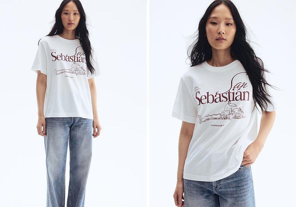 La camiseta de una famosa cadena de ropa que luce un estampado de la playa de La Concha de San Sebastián