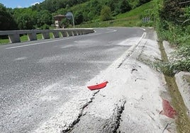 Lugar del accidente en la GI-627 en el que ha fallecido un motorista.