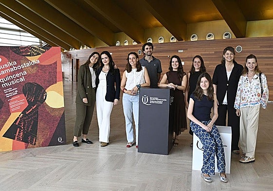 Artistas y músicos que participan en la jornada inaugural de la 86ª Quincena Musical, este martes en el Kursaal.