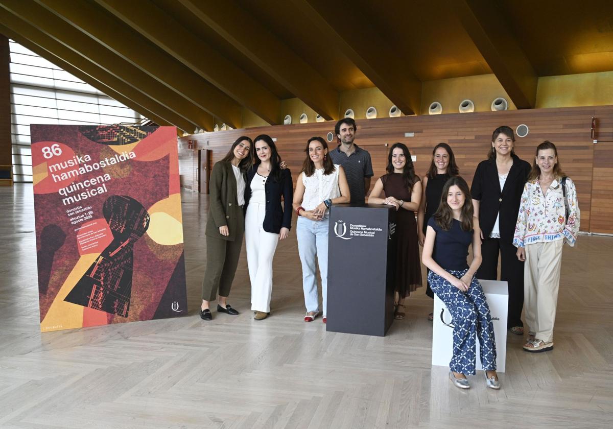 Artistas y músicos que participan en la jornada inaugural de la 86ª Quincena Musical, este martes en el Kursaal.