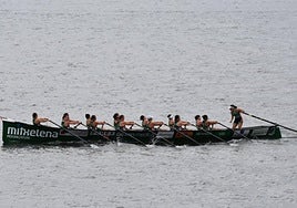 La trainera 'Maialen' participó la pasada jornada en Santurtzi.