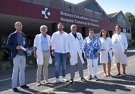 Pedro Morrondo y Lore Bilbao, junto al equipo directivo.