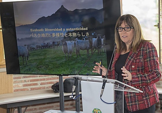 La consejera de Alimentación, Desarrollo Rural, Agricultura y Pesca del Gobierno Vasco, Amaia Barredo, en un discurso reciente.