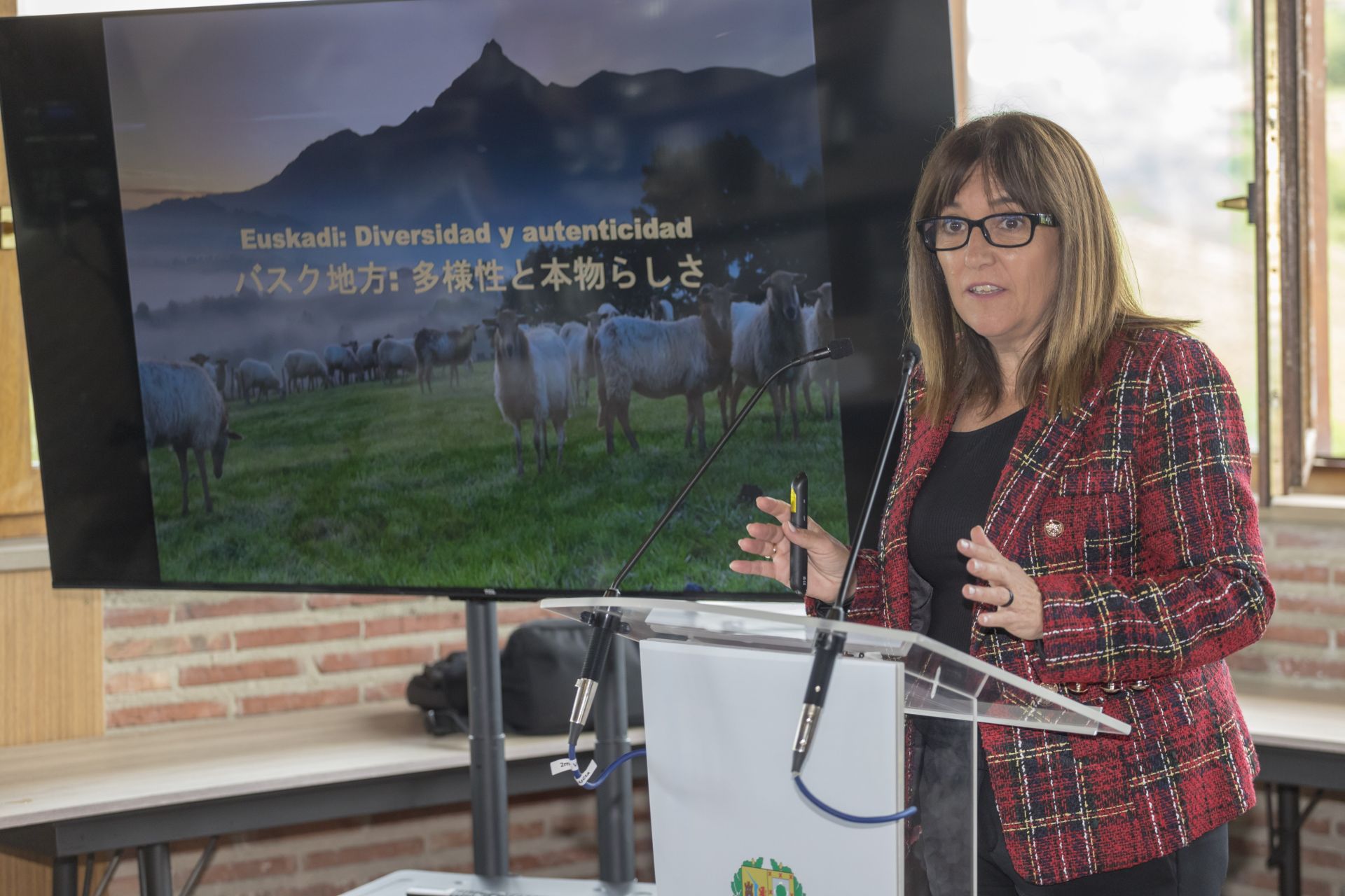 La consejera de Alimentación, Desarrollo Rural, Agricultura y Pesca del Gobierno Vasco, Amaia Barredo, en un discurso reciente.