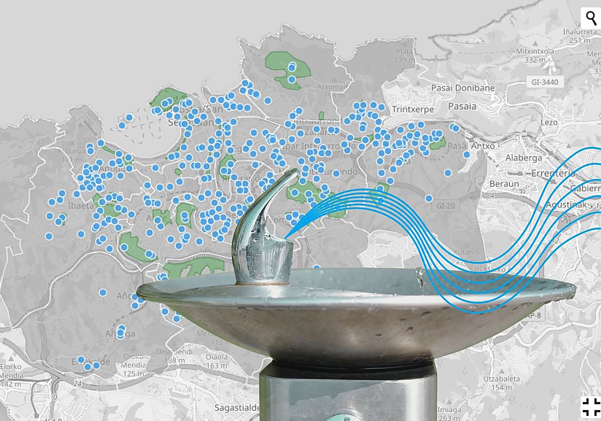 Donostia es, con 373 fuentes, la capital vasca con más puntos de agua por habitante