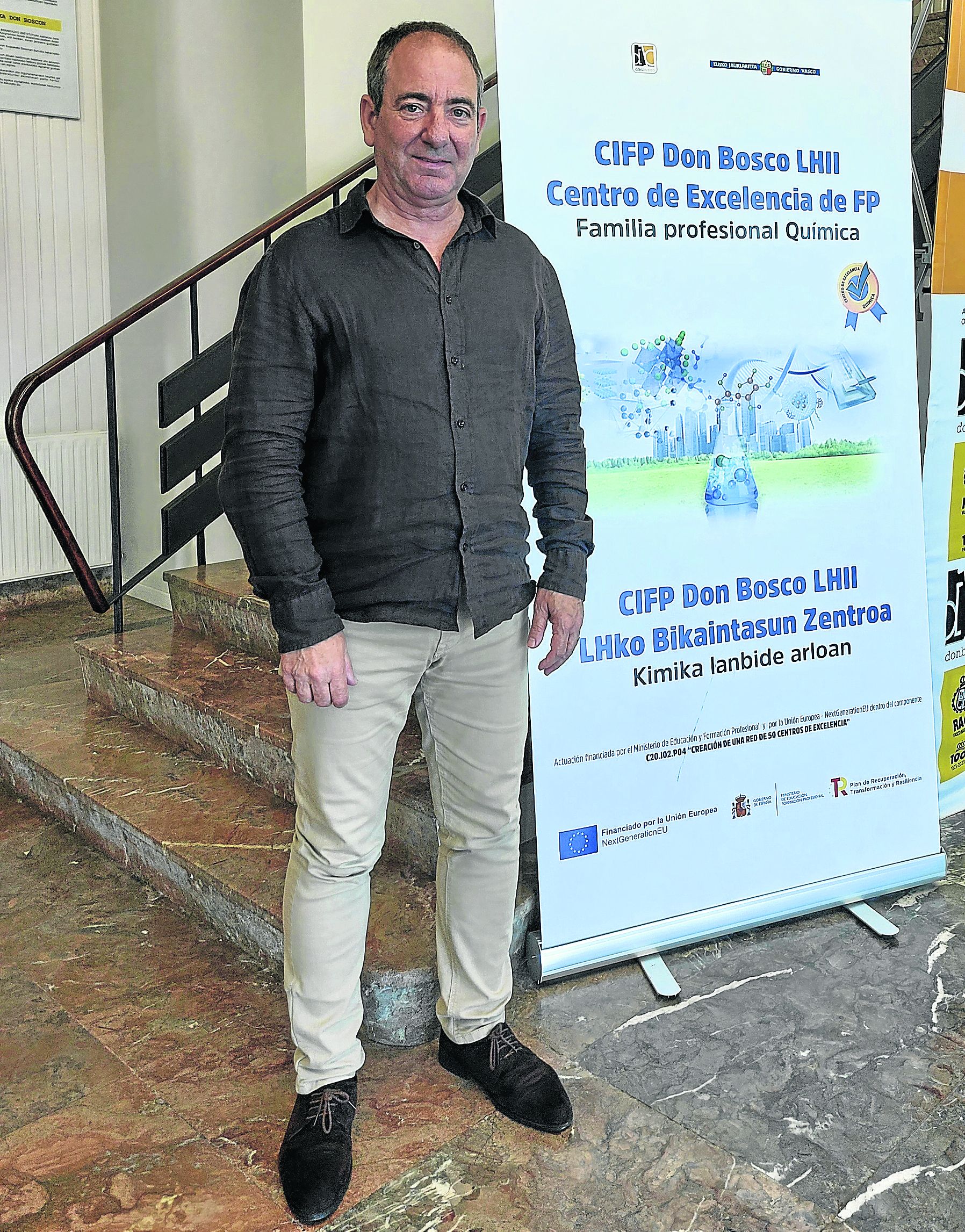 Juan Carlos Lizarbe en el interior de Don Bosco.