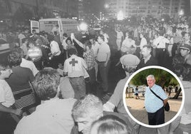 Marcial Zabaleta posa en la zona de La Concha donde aquel 14 de agosto de 1985 veía los fuegos junto a su mujer y su hijo, al que sostenía en sus hombros. Los tres resultaron heridos graves tras el estallido de una carcasa.