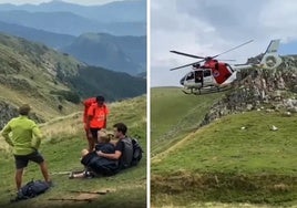 Rescatan en helicóptero a una montañera accidentada en el Txindoki