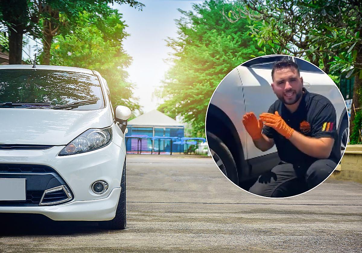 Juan José Ebenezer explica cómo actuar con las ruedas del coche.