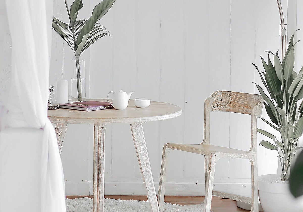 Decoración con tonos blancos