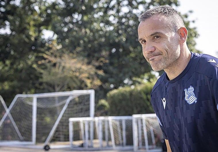 Sergio, antes del último entrenamiento antes del estreno liguero en Valencia