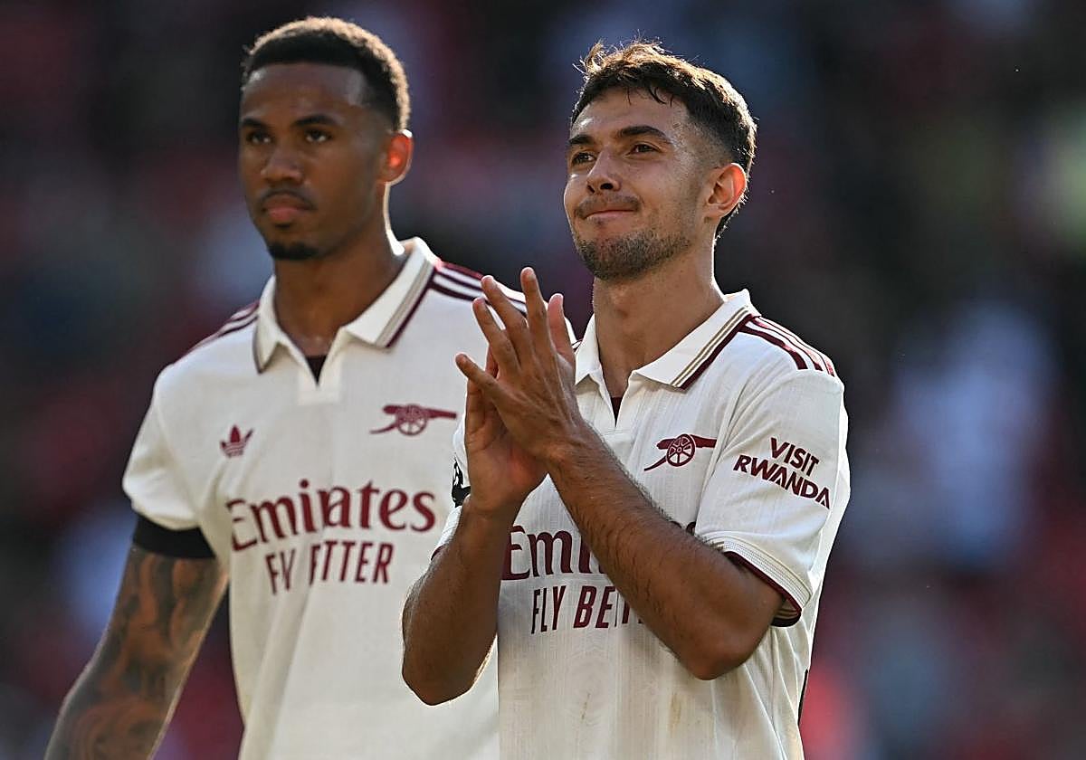 Zubimendi, en su debut con el Arsenal en partido oficial.