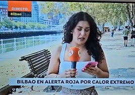 El aprieto de una reportera durante su retransmisión sobre la ola de calor en Euskadi