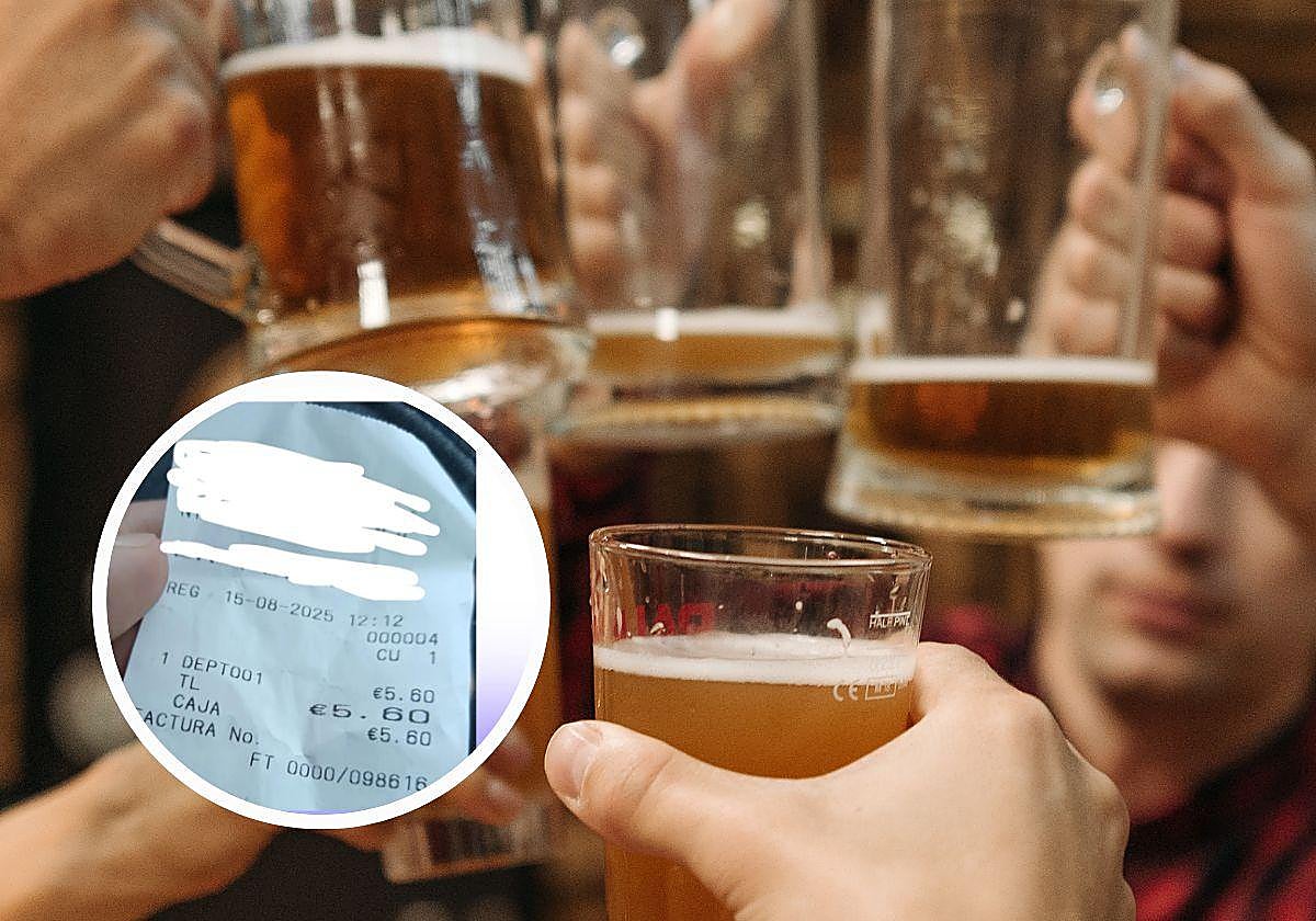 Un cliente se sorprende por el precio de una cerveza y una coca-cola al ver el ticket: «En ningún sitio te cobran lo mismo»
