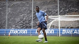 Sadiq, durante un entrenamiento con la Real