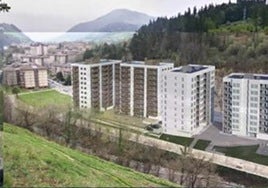 Infografía de cómo podrían quedar las viviendas proyectadas en el barrio de Amaroz.