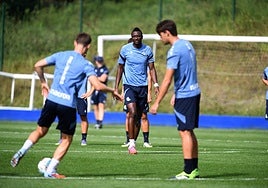 Sadiq aparece durante el entrenamiento de ayer.