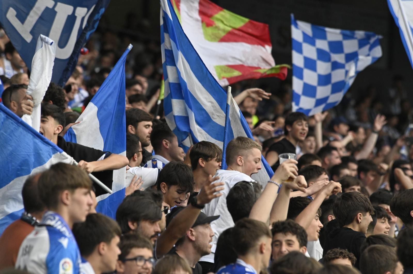 Aficionados de la Real en el último partido oficial en Anoeta, el del pasado 18 de mayo ante el Girona
