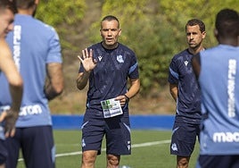 Sergio, durante un entrenamiento en Zubieta