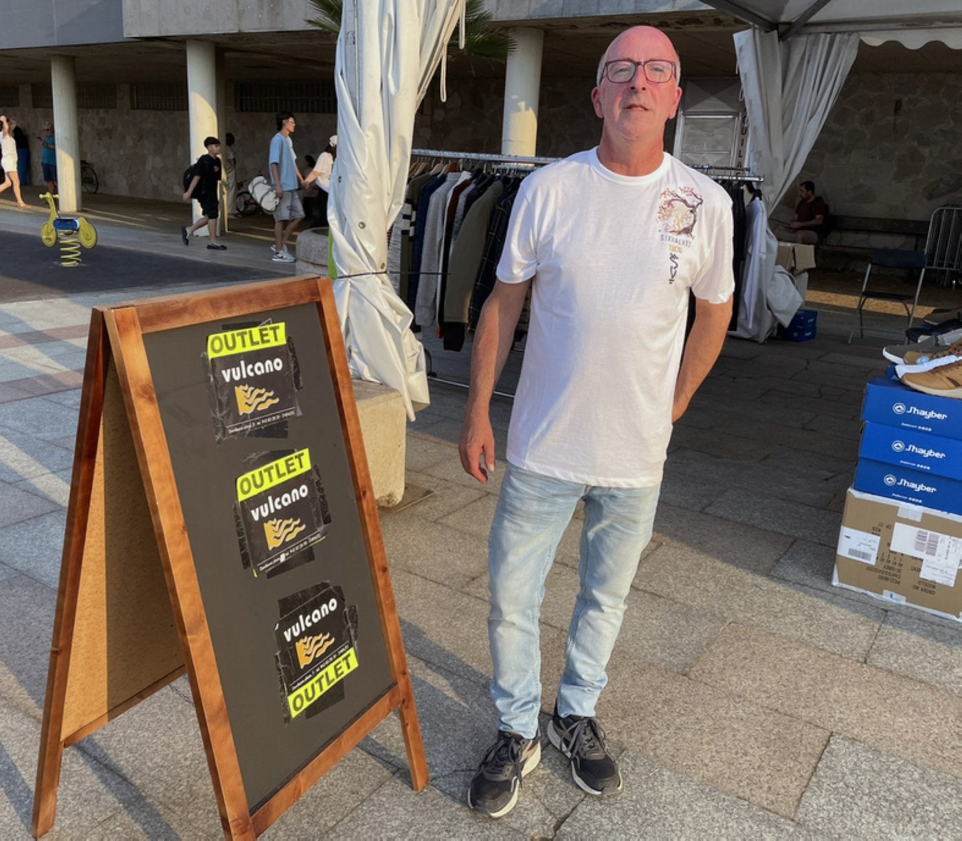 Javi Prol de Vulcano el domingo a última hora en el malecón.