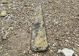 La pieza tiene un orificio en su extremo que permite pensar que era utilizado para el arrastre.