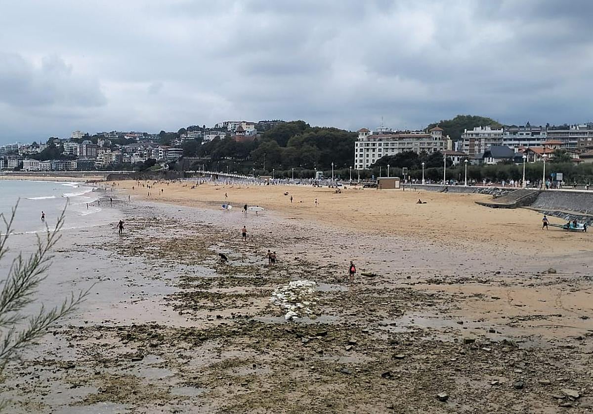 Imagen principal - El operativo de retirada de piedras saca de Ondarreta en dos noches 402 toneladas, el doble de lo previsto