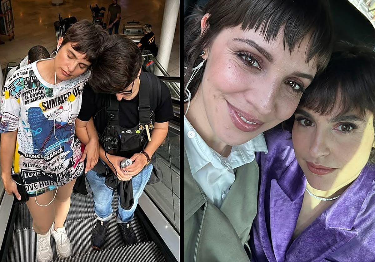 Verónica Echegui en dos de las fotografías compartidas por su amiga Silma López.
