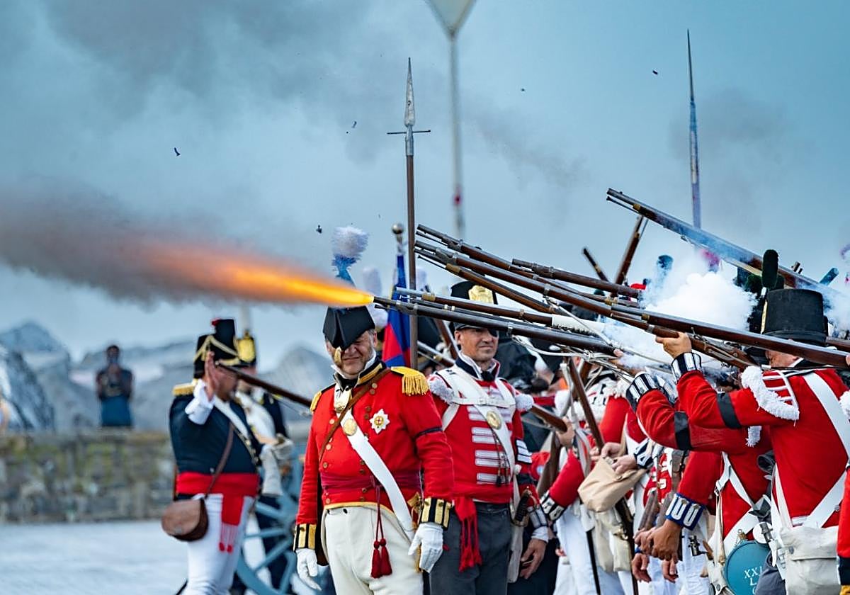Imagen de la batalla representada el año pasado en la capital donostiarra en conmemoración del 31 de agosto.