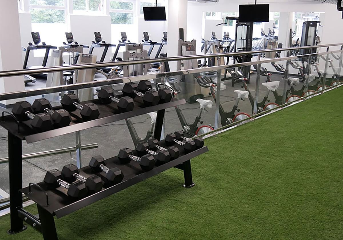 Zona de ginmasia del polideportivo.