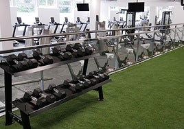 Zona de ginmasia del polideportivo.