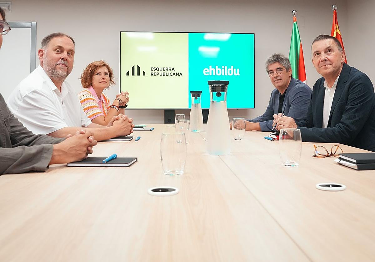 Junqueras y Otegi, en Donostia el pasado lunes.