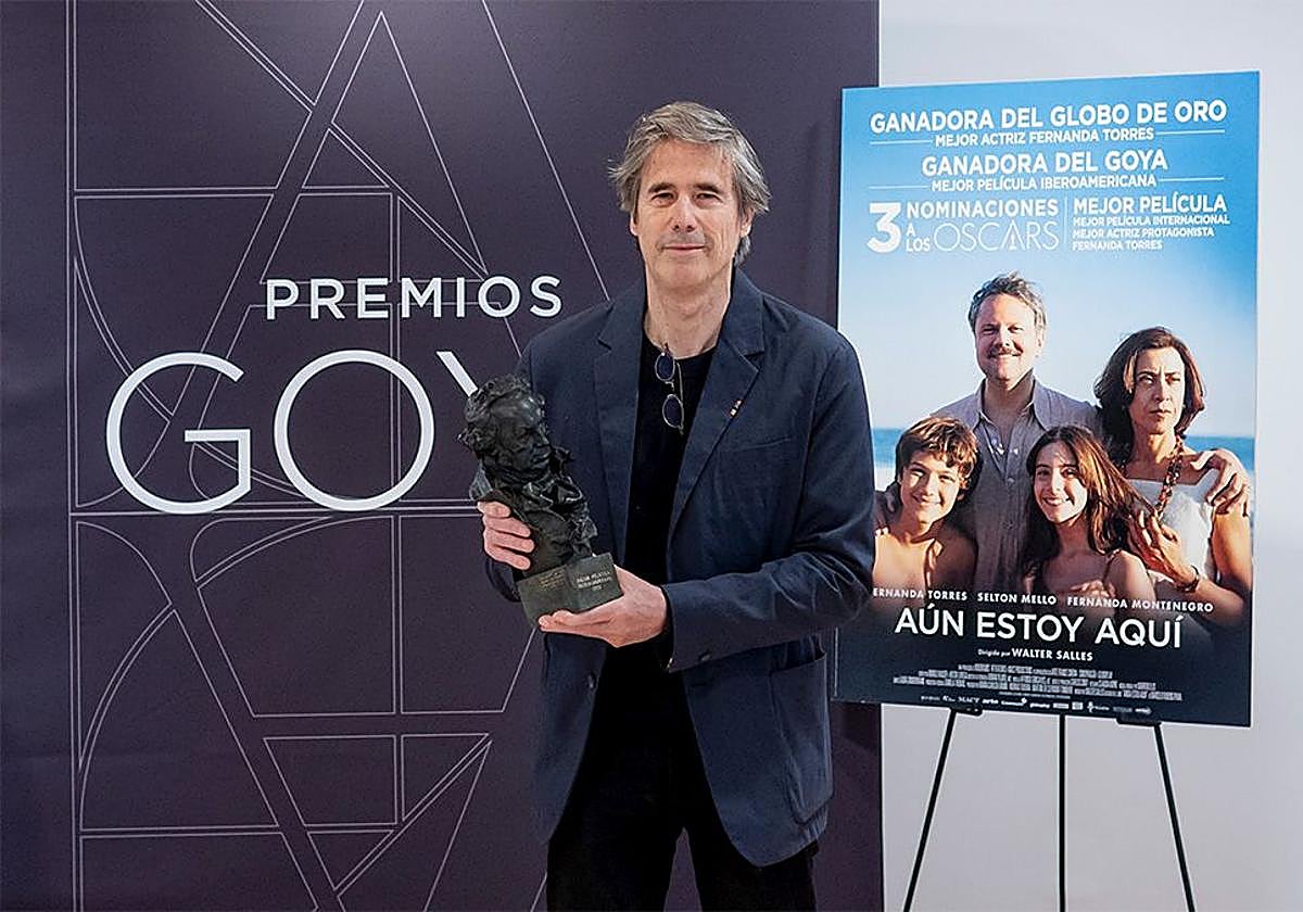 Walter Salles cuando recibió el Goya a la Mejor película ibereoamericana.