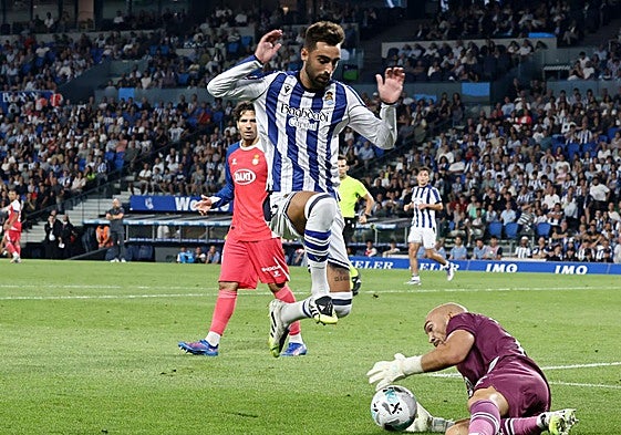 Brais Méndez en el partido ante el Espanyol.