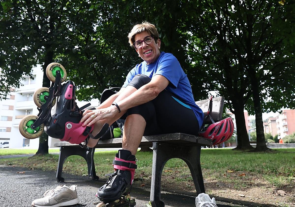 En Hernani, cerca de la pista de atletismo donde todo empezó. Sindy celebra los 18 años de DonostiRoller.