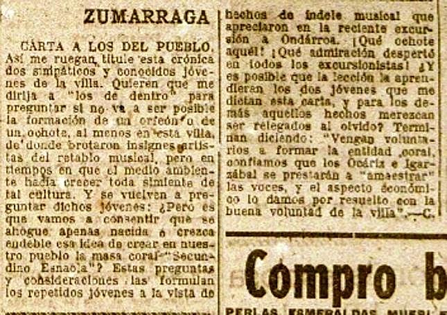 Artículo publicado el 13.IX-1945 en EL DIARIO VASCO.