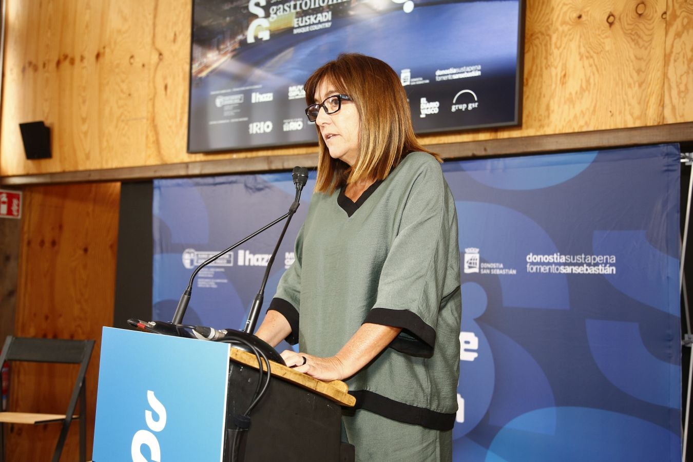 Amaia Barredo, consejera de Alimentación, Desarrollo Rural, Agricultura y Pesca del Gobierno Vasco, durante su discurso en el evento de presentación.