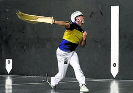 Thibault Basque, este lunes en la primera jornada de semifinales en el Balda.