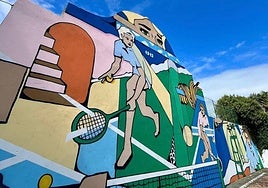 Frontón en la zona de Aguilera en Biarritz que va a ser demolido para la construcción de una promoción inmobiliaria.