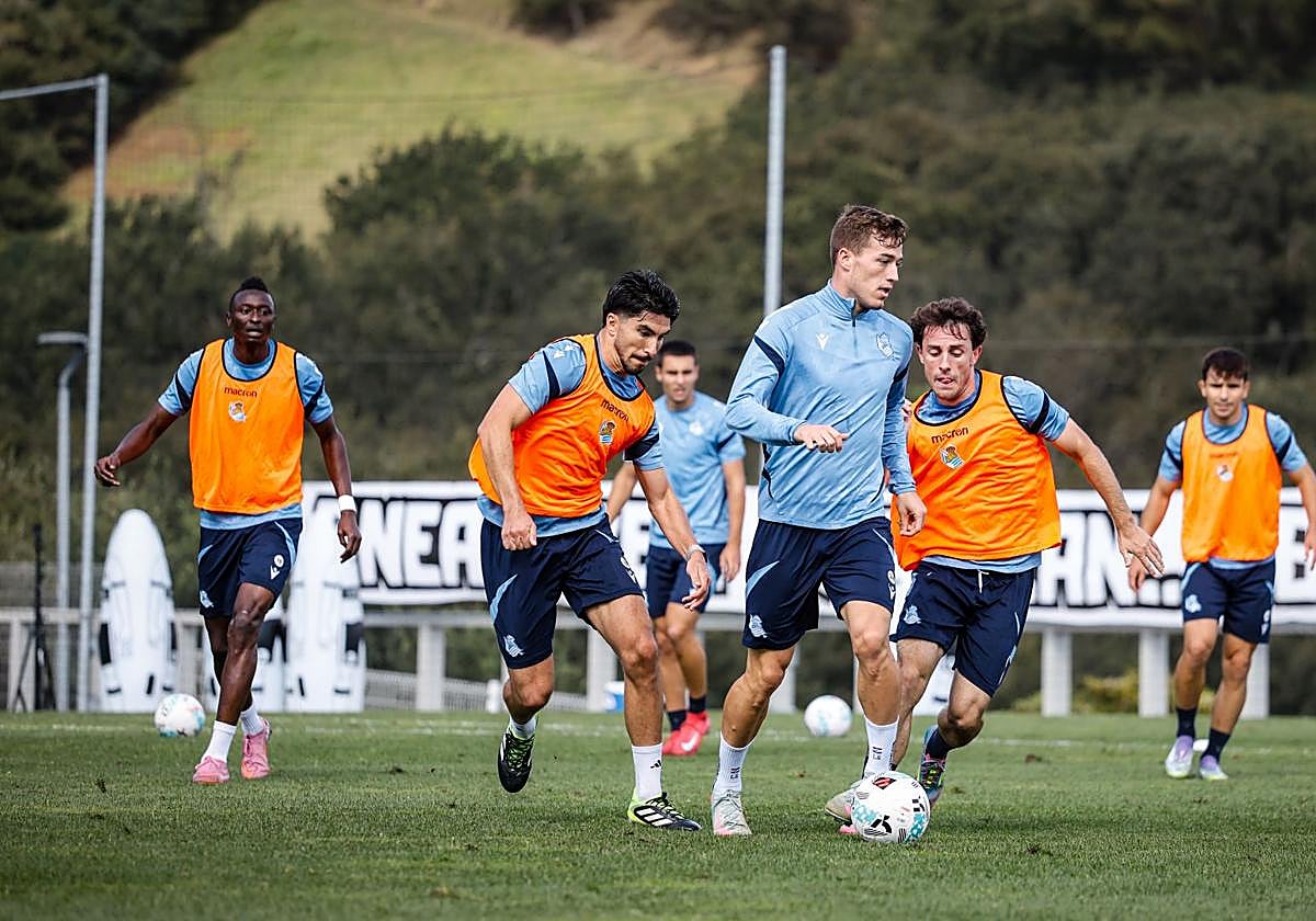 Imagen de un entrenamiento en Zubieta.
