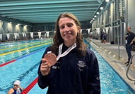 Zudaire, con la medalla de bronce.