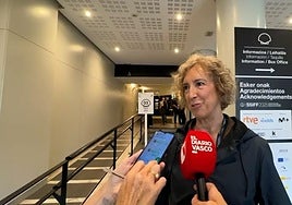 Ana Iríbar, minutos antes de la proyección del documental en los Cines Príncipe.