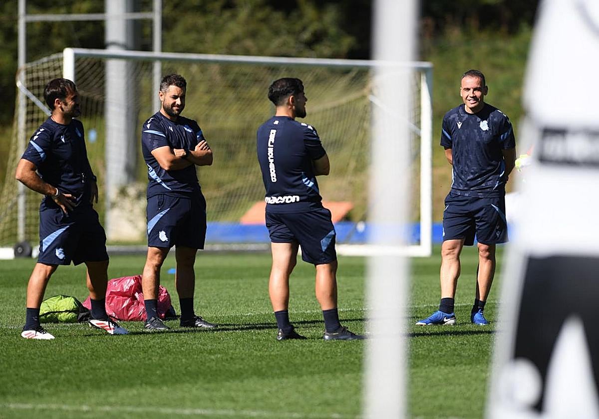 Sergio Francisco, durante el entrenamiento de la Real Sociedad.
