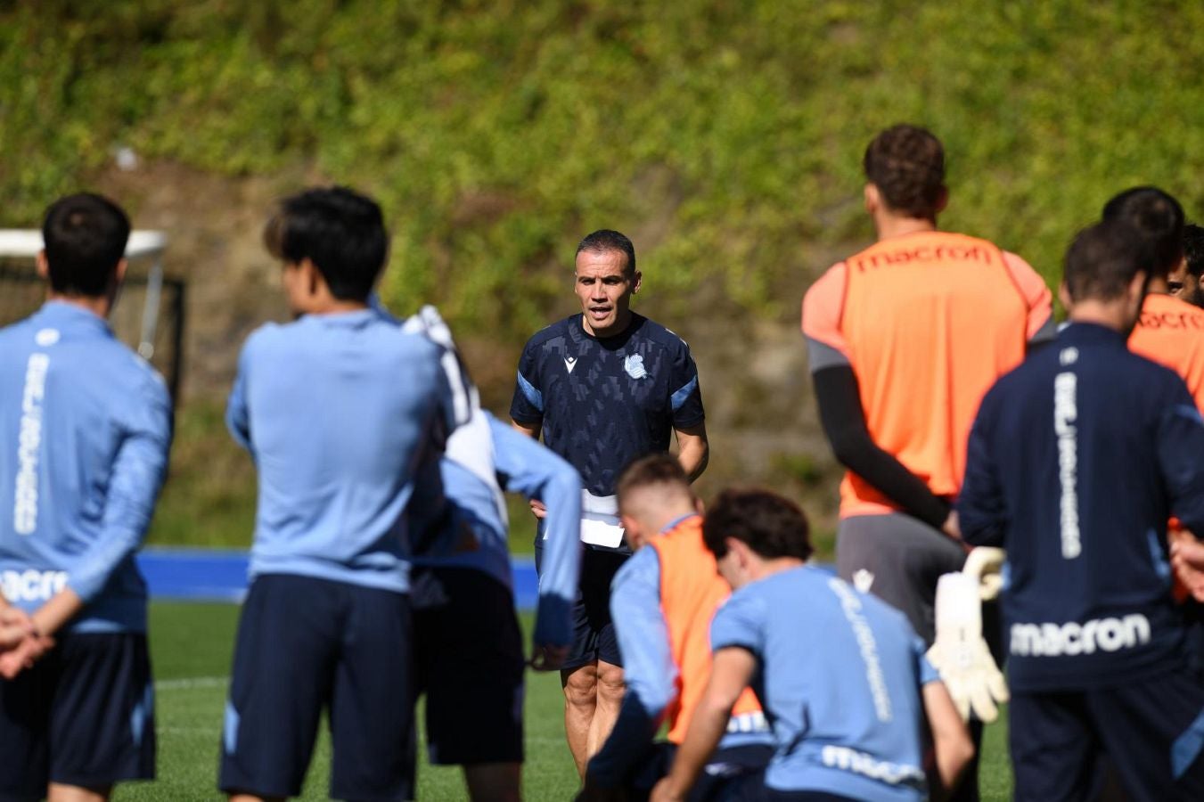 Sergio Francisco, durante el último entrenamiento antes de que la Real se mida al Barça.