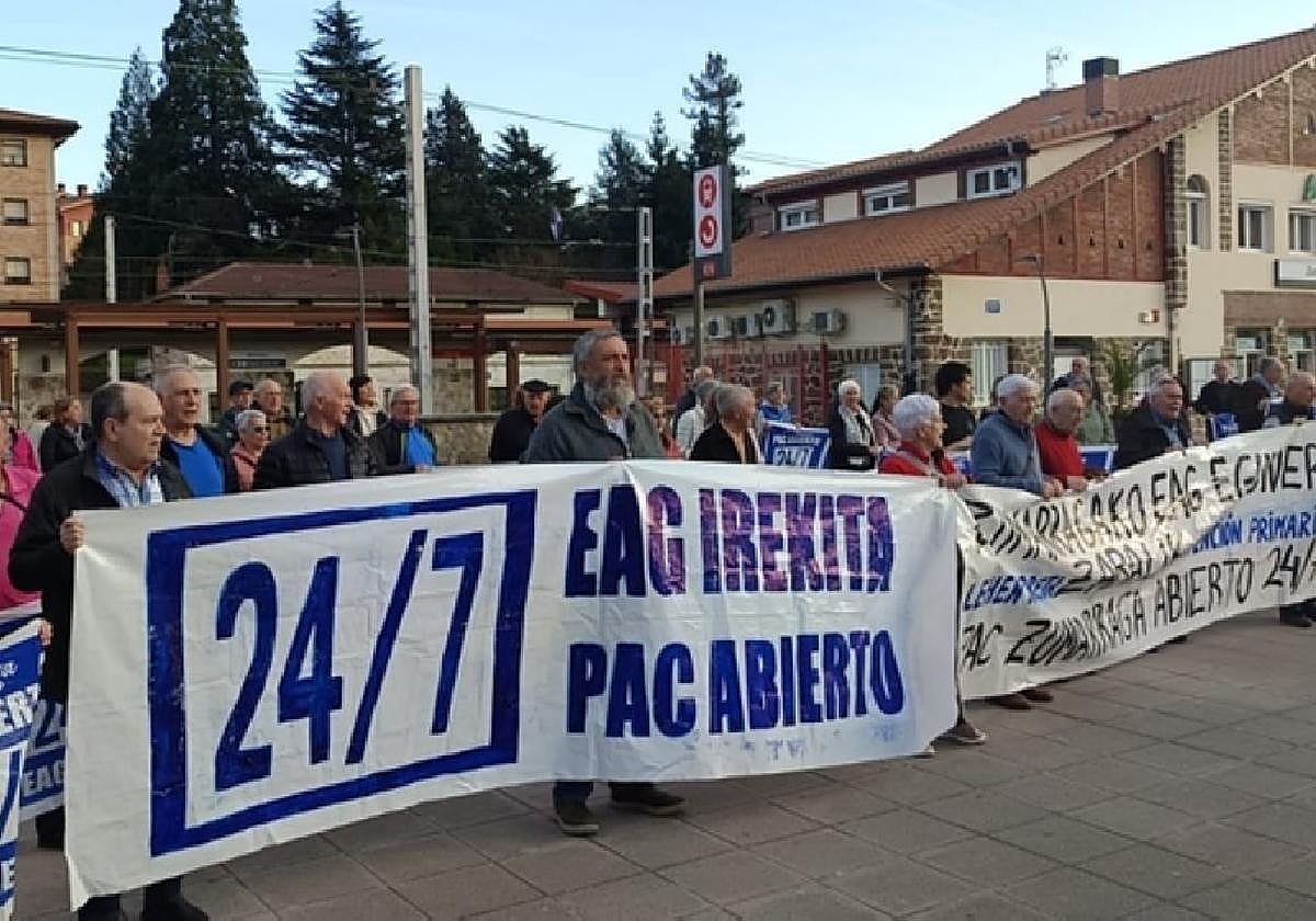 La plataforma, durante una de sus múltiples concentraciones.