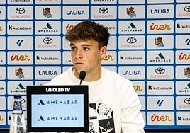 Jon Balda, durante la rueda de prensa de este miércoles en Zubieta