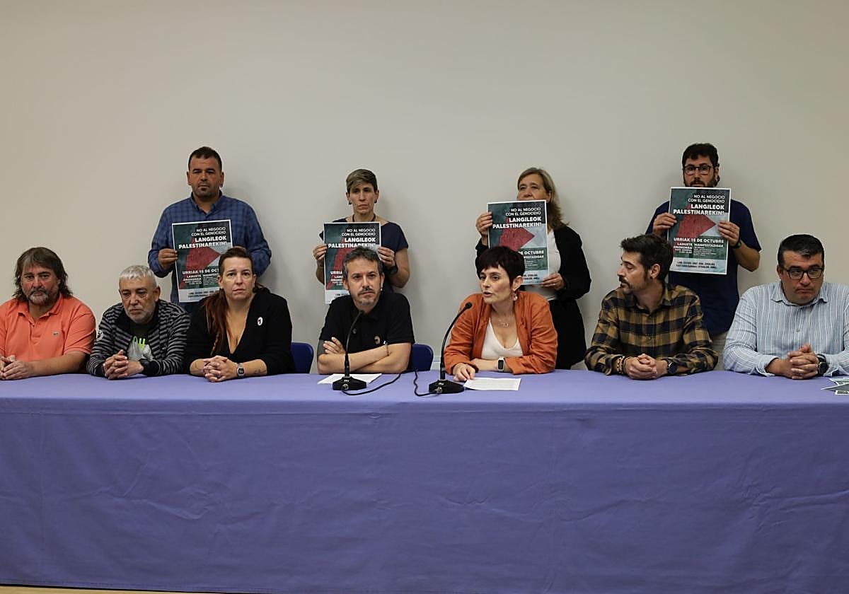 Imagen de la presentación de las movilizaciones en Bilbao.