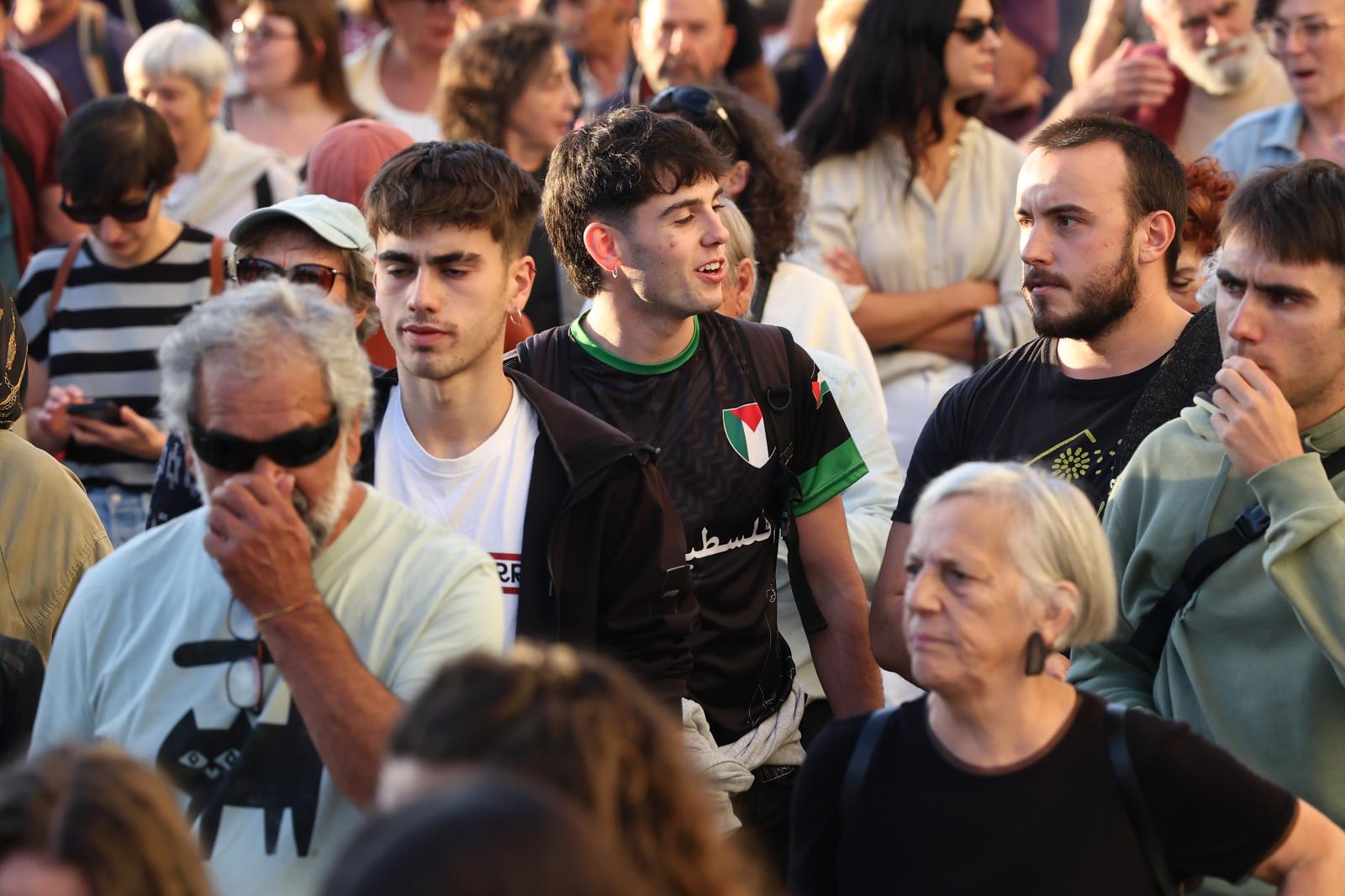 Segunda manifestación en apoyo a Palestina en Donostia
