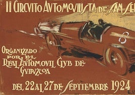 Las primeras pruebas automovilísticas en Lasarte fueron ilustradas con carteles firmados por Eduardo Lagarde.